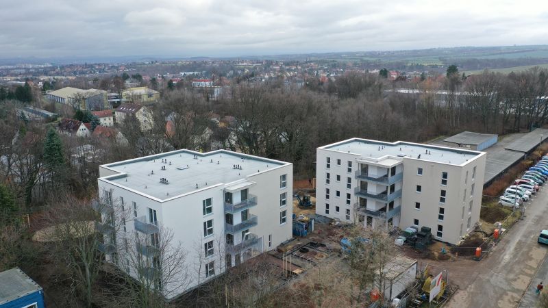 Baufortschritt (Innenausbau und Freianlage) WiD-Bauvorhaben Bulgakowstraße