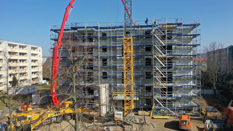 Baufortschritt Neubauvorhaben Schönaer Straße - Rohbau