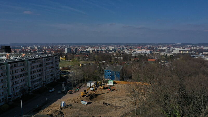 Baustelle von oben Bulgakowstraße
